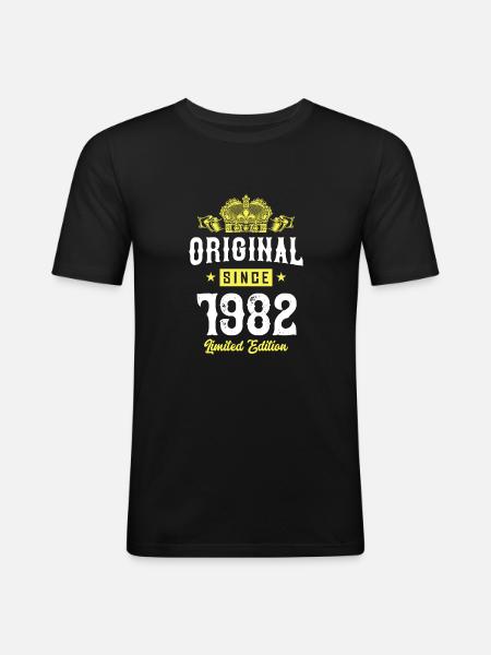 1982 Édition limitée - T-shirt près du corps Homme - noir