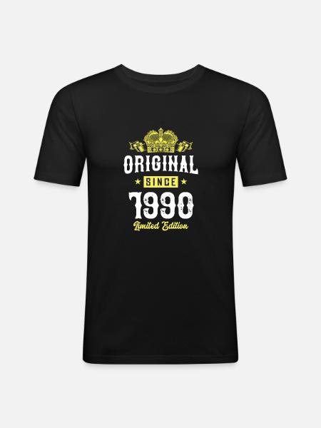1990 Limited Edition - Men's Slim Fit T-Shirt - black