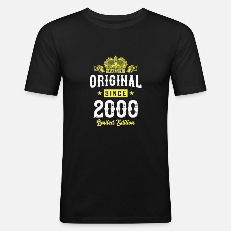 2000 limited edition - Männer Slim Fit T-Shirt - Schwarz