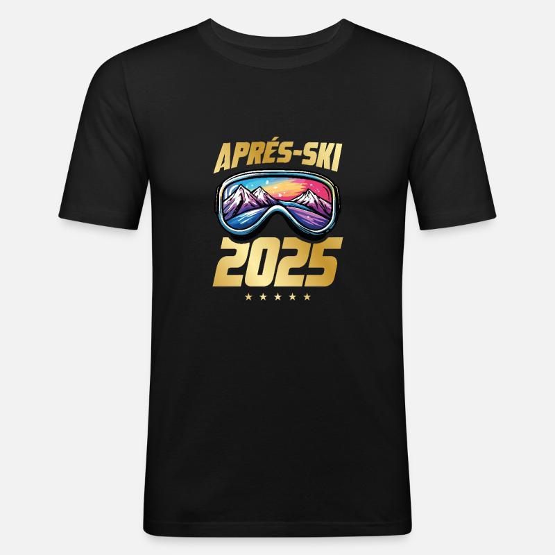 Apres Ski 2025 - Männer Slim Fit T-Shirt - Schwarz