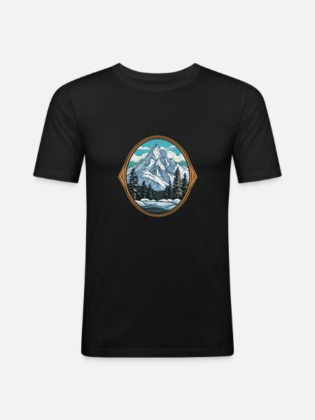 Mountains - Men's Slim Fit T-Shirt - black