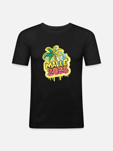 Malle 2025 Mallorca - Men's Slim Fit T-Shirt - black