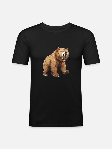 Bear Animal - Men's Slim Fit T-Shirt - black