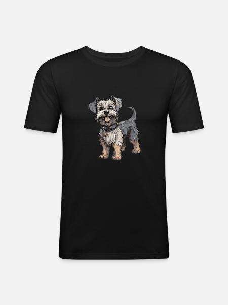 Yorkshire Terrier Dog - Men's Slim Fit T-Shirt - black