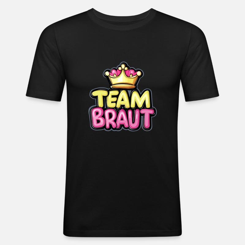 Team Braut Krone - Männer Slim Fit T-Shirt - Schwarz