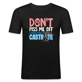 Tierarzt Kastration Tierarzt Castrate Jok - Männer Slim Fit T-Shirt - Schwarz - Vorne - Nik (191cm)