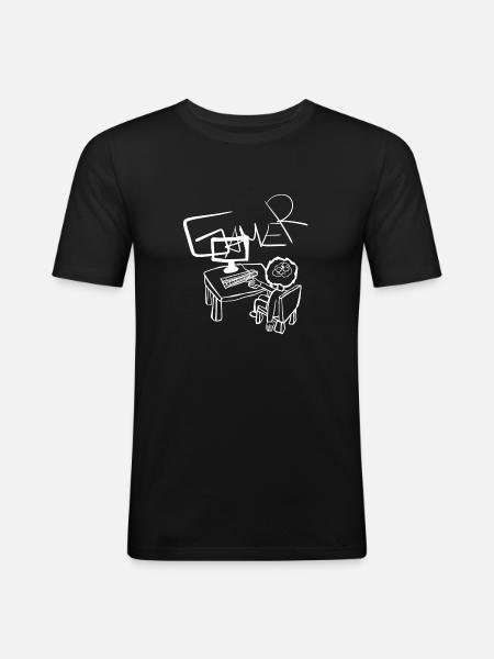 Laptop Pc - Men's Slim Fit T-Shirt - black
