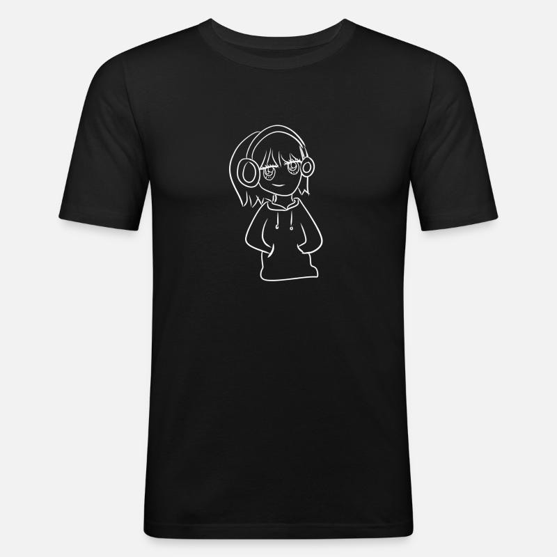 manga mädchen - Männer Slim Fit T-Shirt - Schwarz