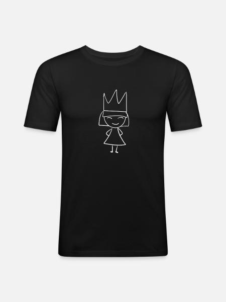 Prinzessin krone - Männer Slim Fit T-Shirt - Schwarz