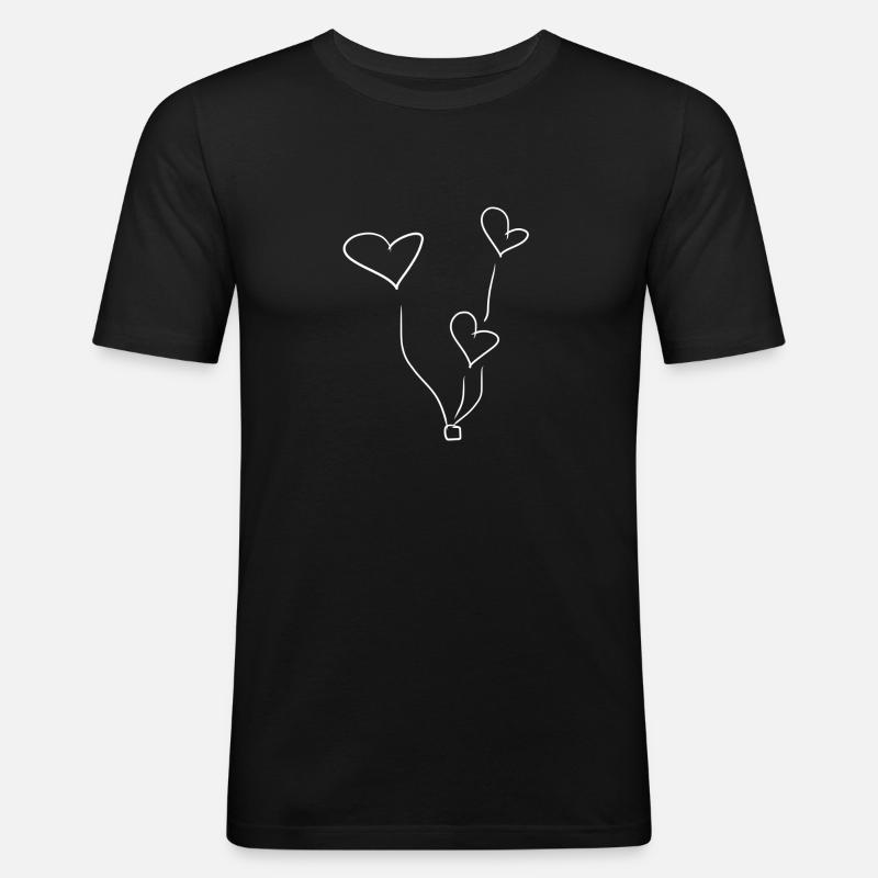 herzen herz - Männer Slim Fit T-Shirt - Schwarz