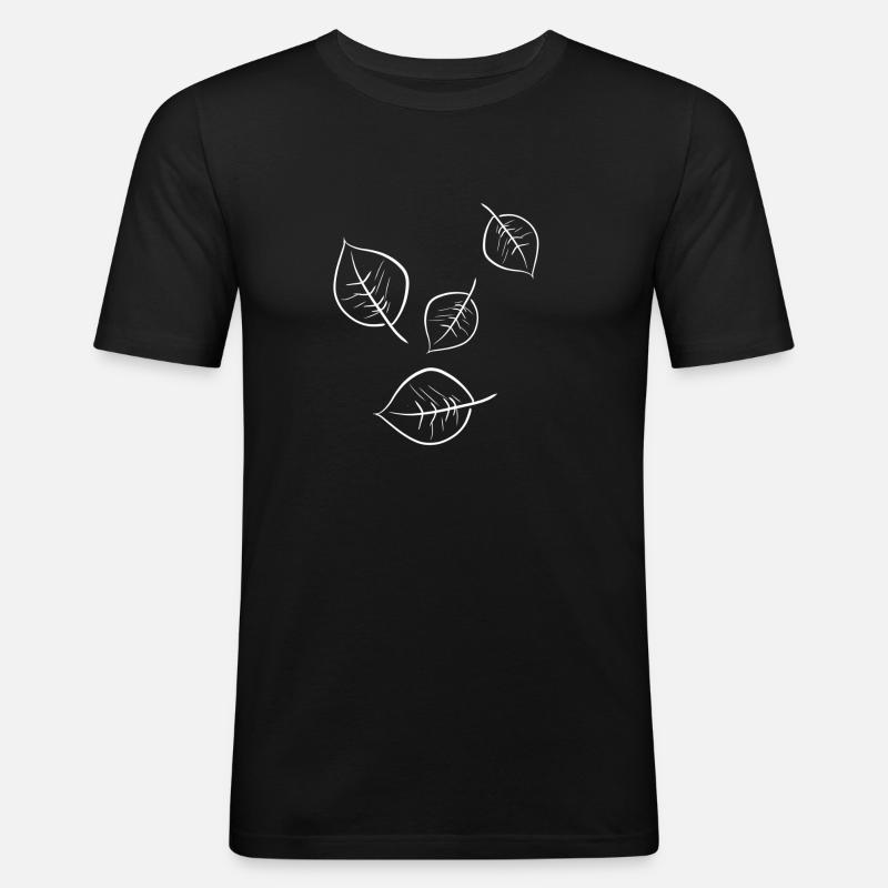 blätter fallen - Männer Slim Fit T-Shirt - Schwarz