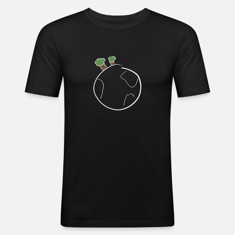 welt kugel - Männer Slim Fit T-Shirt - Schwarz