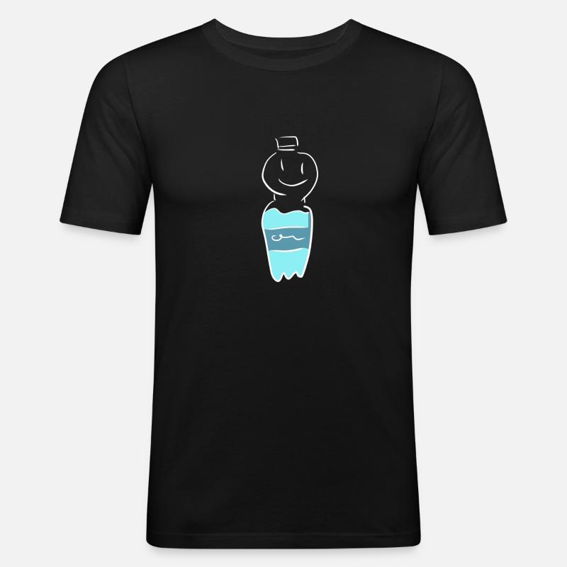 flasche symbol - Männer Slim Fit T-Shirt - Schwarz