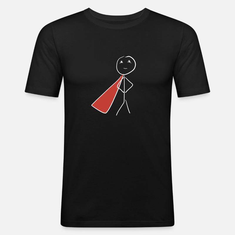 held superheld - Männer Slim Fit T-Shirt - Schwarz