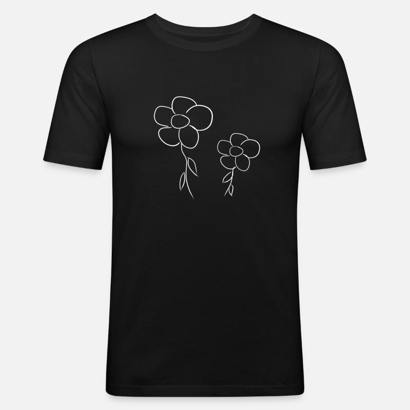 blume blumen - Männer Slim Fit T-Shirt - Schwarz