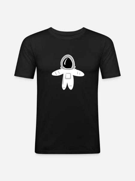 astronaut symbol universe physics cartoon - Men's Slim Fit T-Shirt - black