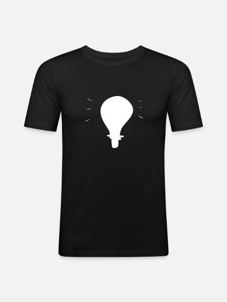 light bulb light symbol glow - Men's Slim Fit T-Shirt - black