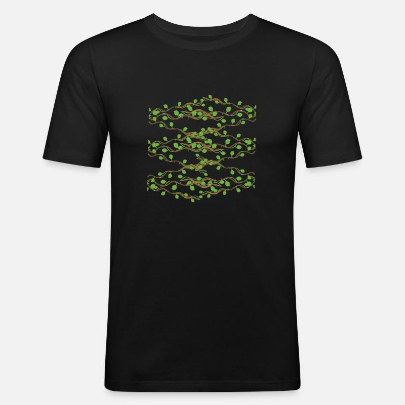 Leaves Pattern Branches Symbol - Men's Slim Fit T-Shirt - black
