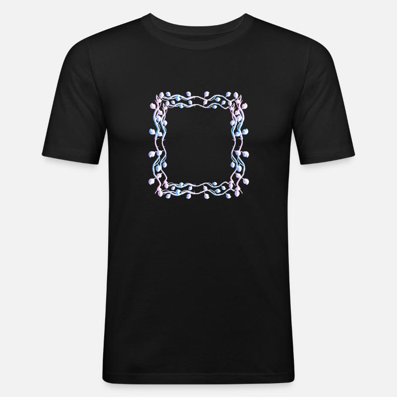 Leaves Square Shape Square Frame - Men's Slim Fit T-Shirt - black