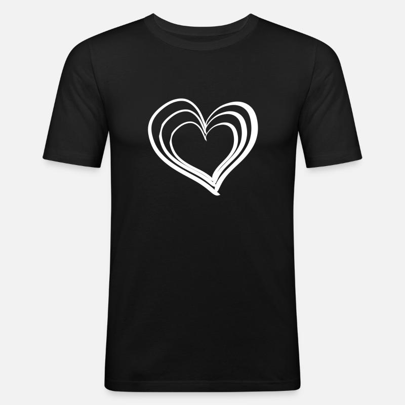 liebe Herz Symbol - Männer Slim Fit T-Shirt - Schwarz
