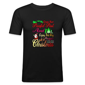 Enjoy This Day Happy Christmas - Men's Slim Fit T-Shirt - black - Front - Nik (191cm)
