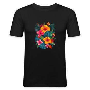 Floristin für eine Floristin - Männer Slim Fit T-Shirt - Schwarz - Vorne - Nik (191cm)