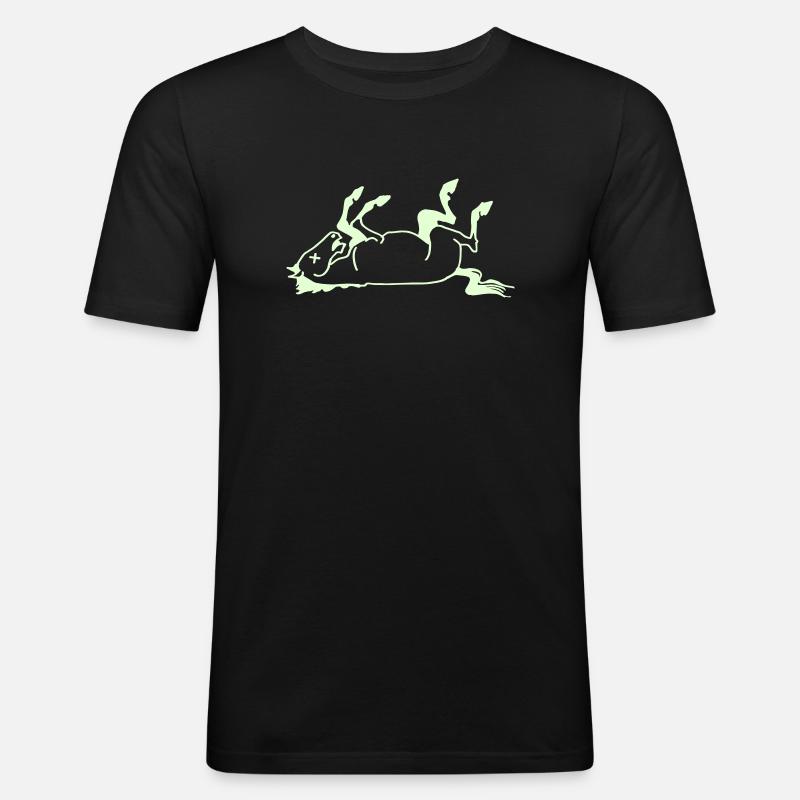 Totes Pferd - Männer Slim Fit T-Shirt - Schwarz