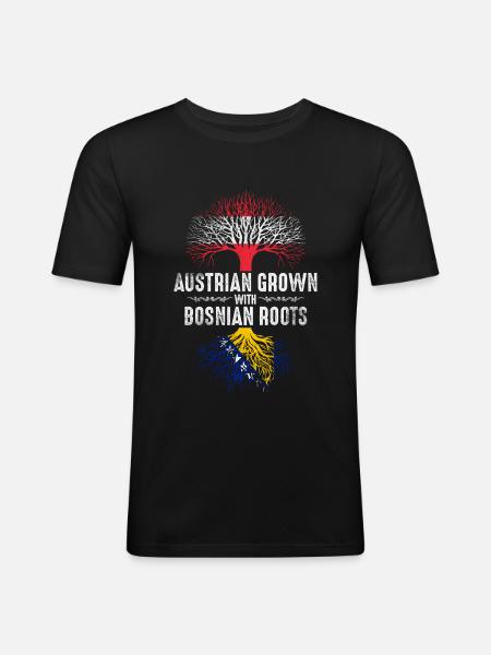 Austrians with Bosnian roots - Men's Slim Fit T-Shirt - black