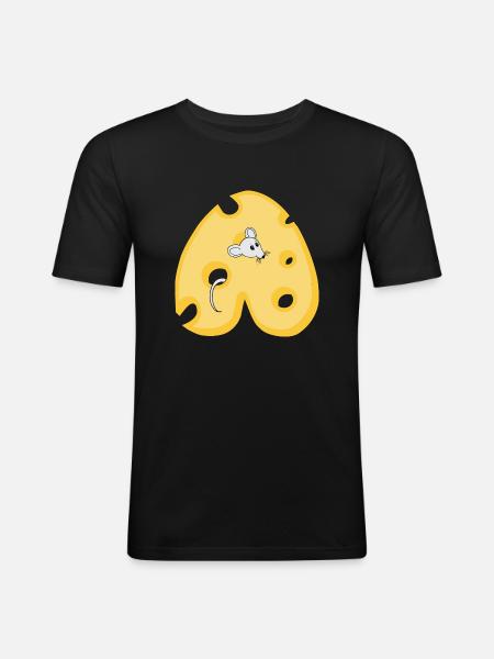 Cheese A - Men's Slim Fit T-Shirt - black