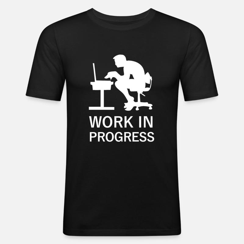 Work in Progress - T-shirt près du corps Homme - noir