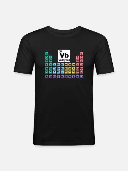 Volleyball Periodic Table - Men's Slim Fit T-Shirt - black