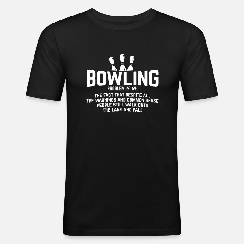 Bowling - Männer Slim Fit T-Shirt - Schwarz