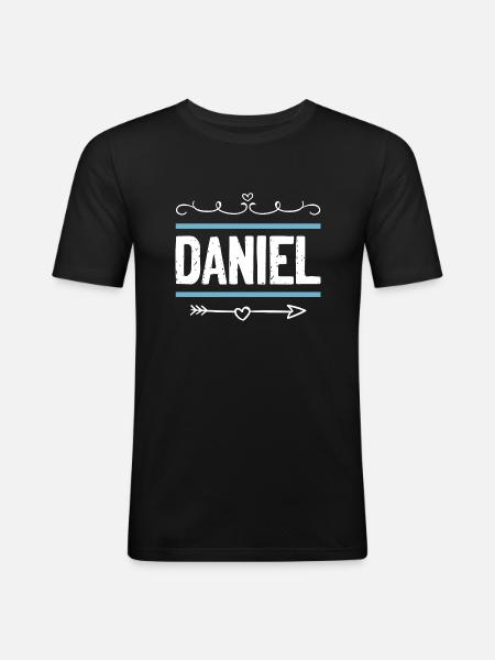 Daniel - Männer Slim Fit T-Shirt - Schwarz