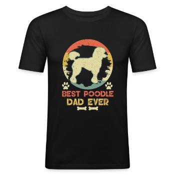 Best Poodle Dad Ever Königspudel Papa - Männer Slim Fit T-Shirt - Schwarz - Vorne - Nik (191cm)
