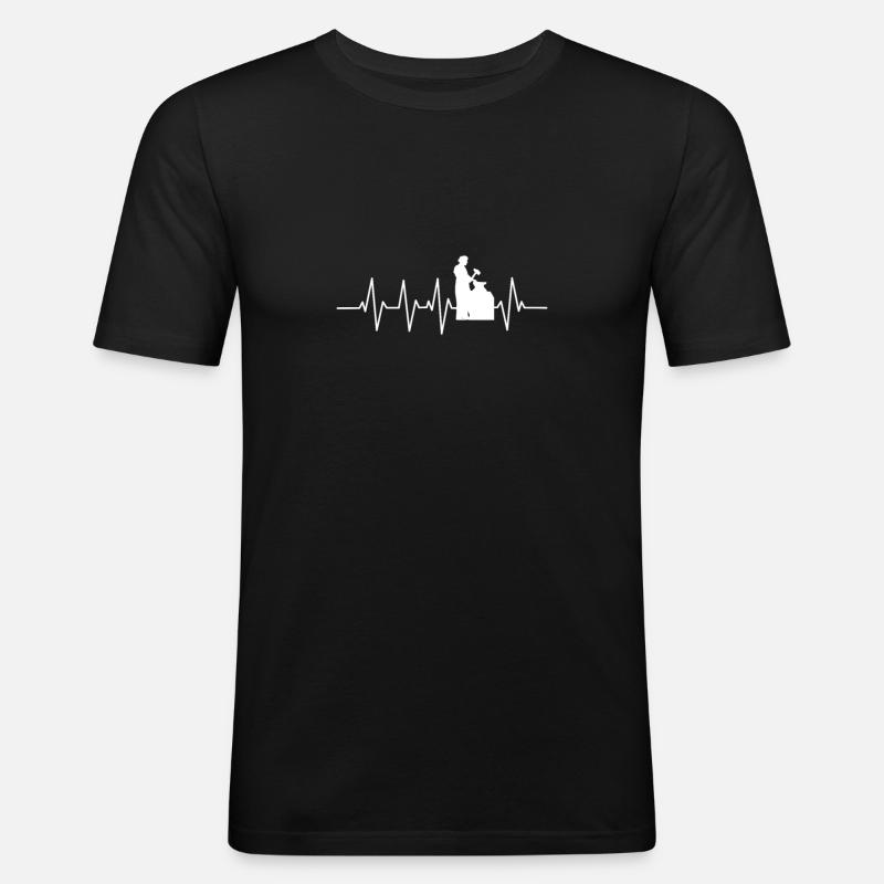 Heartbeat Blacksmithing Metalworking Blacksmith - Männer Slim Fit T-Shirt - Schwarz