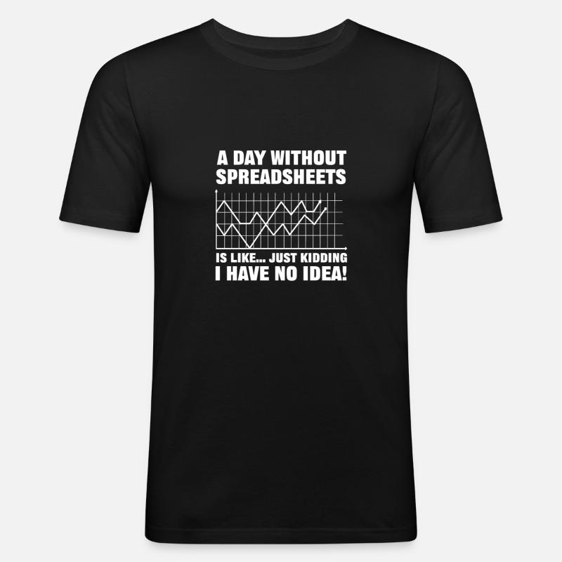 Tabellenkalkulationen Und Pivot-tabellen. - Männer Slim Fit T-Shirt - Schwarz