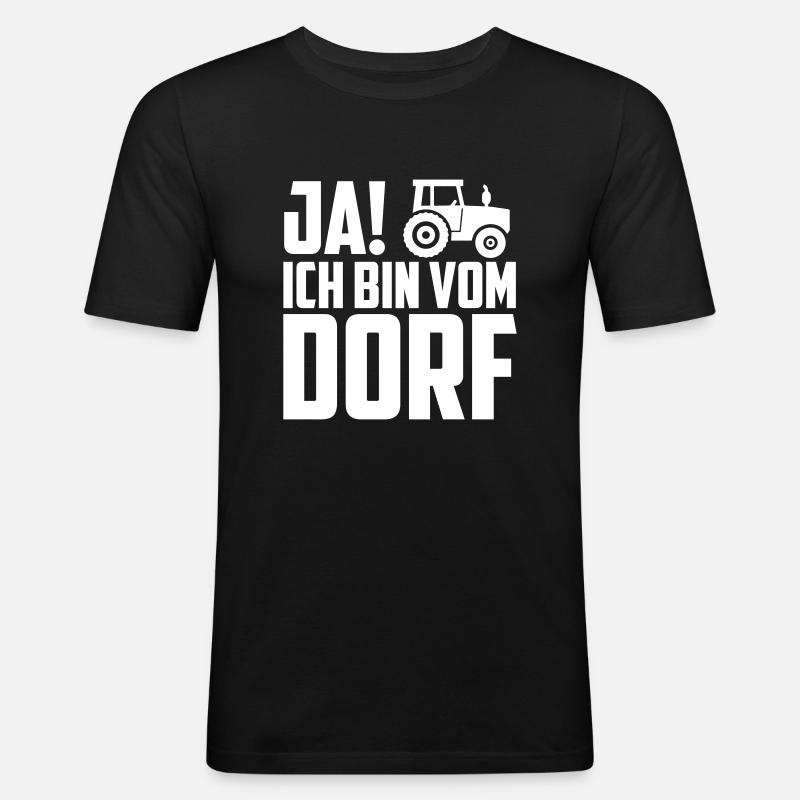 Ich bin vom Dorf - Männer Slim Fit T-Shirt - Schwarz
