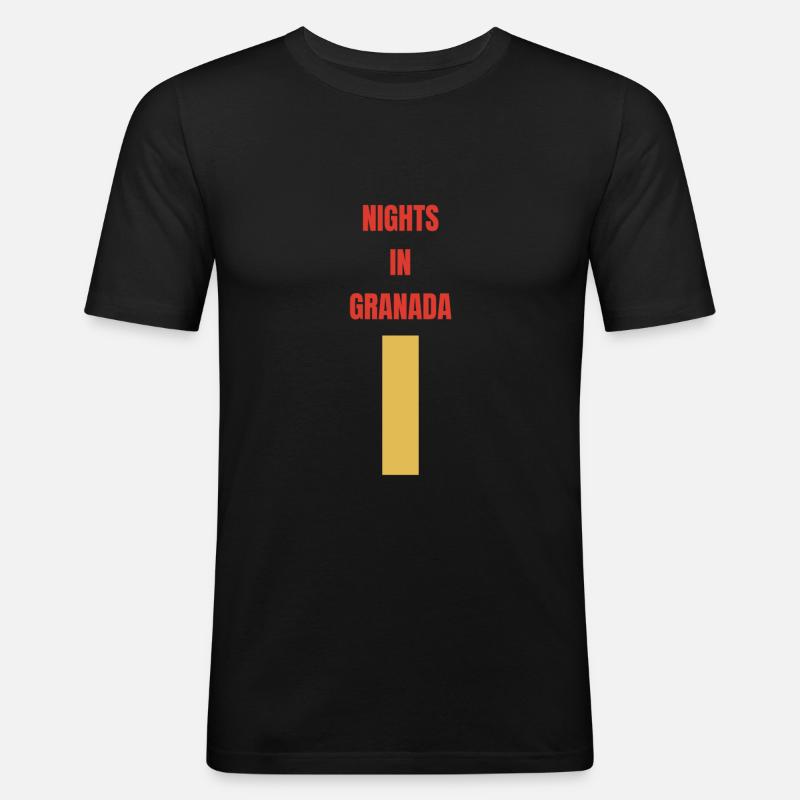 Nächte in Granada - Männer Slim Fit T-Shirt - Schwarz