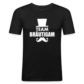 Team bräutigam - Männer Slim Fit T-Shirt - Schwarz - Vorne - Nik (191cm)