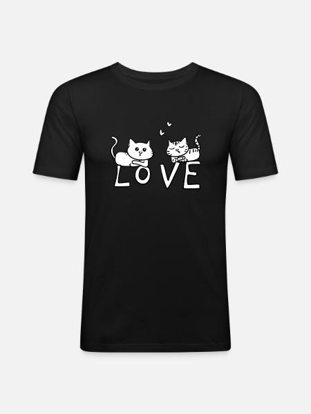 Cats Cat dear lovers - Men's Slim Fit T-Shirt - black