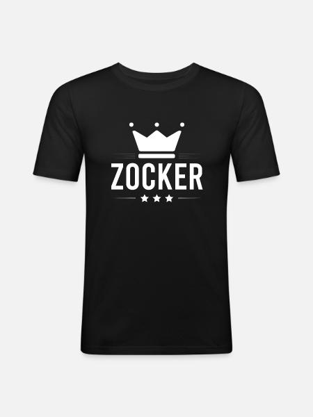 Zocker Gamer - Männer Slim Fit T-Shirt - Schwarz