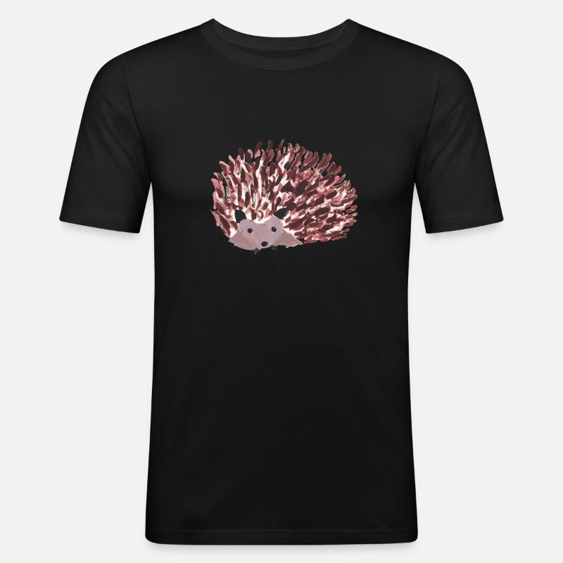 Igel - Männer Slim Fit T-Shirt - Schwarz