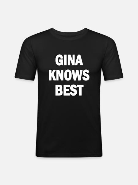 gina knows best - Men's Slim Fit T-Shirt - black