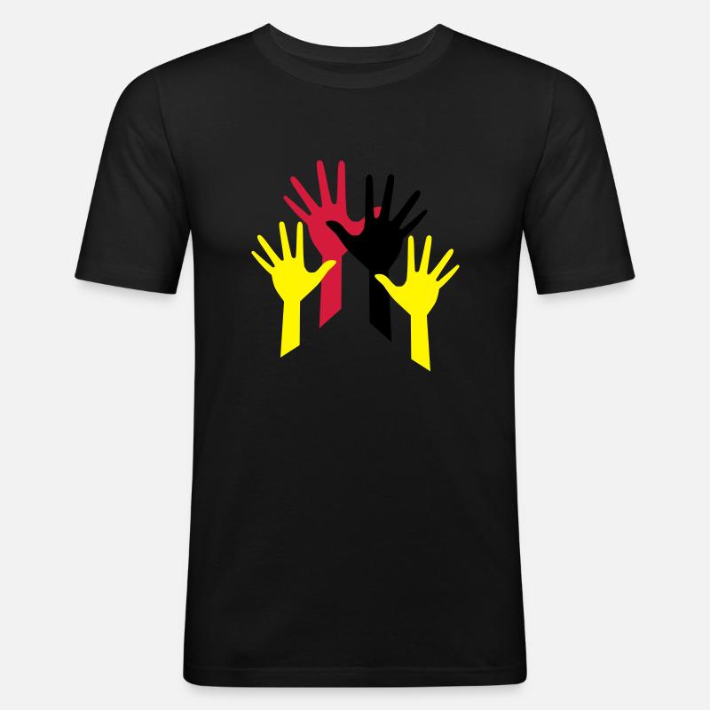 haende - Männer Slim Fit T-Shirt - Schwarz