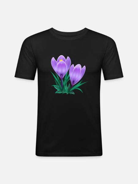 crocus - Men's Slim Fit T-Shirt - black
