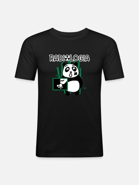 RADIOLOGY INVERTED PANDA - Men's Slim Fit T-Shirt - black