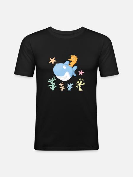 Hyppopcampal shark - Men's Slim Fit T-Shirt - black