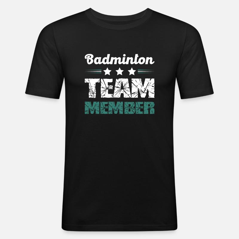 Badminton Team - Männer Slim Fit T-Shirt - Schwarz