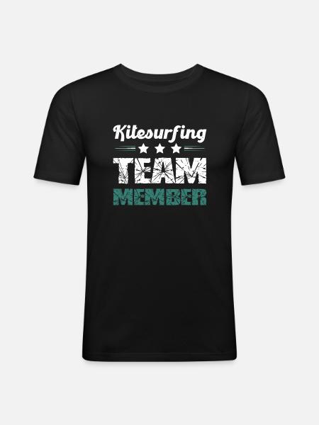Kitesurfing Team - Männer Slim Fit T-Shirt - Schwarz