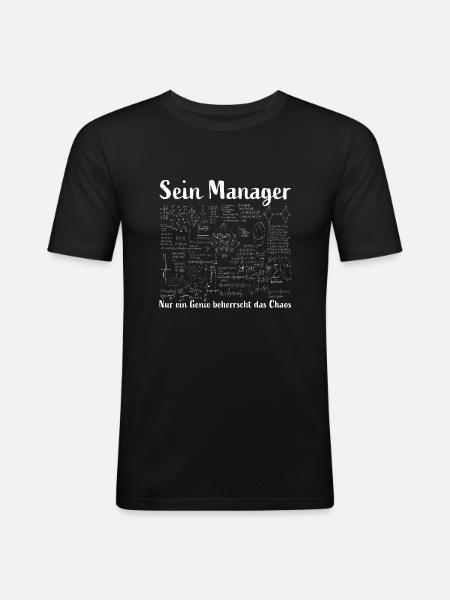 Manager - Männer Slim Fit T-Shirt - Schwarz